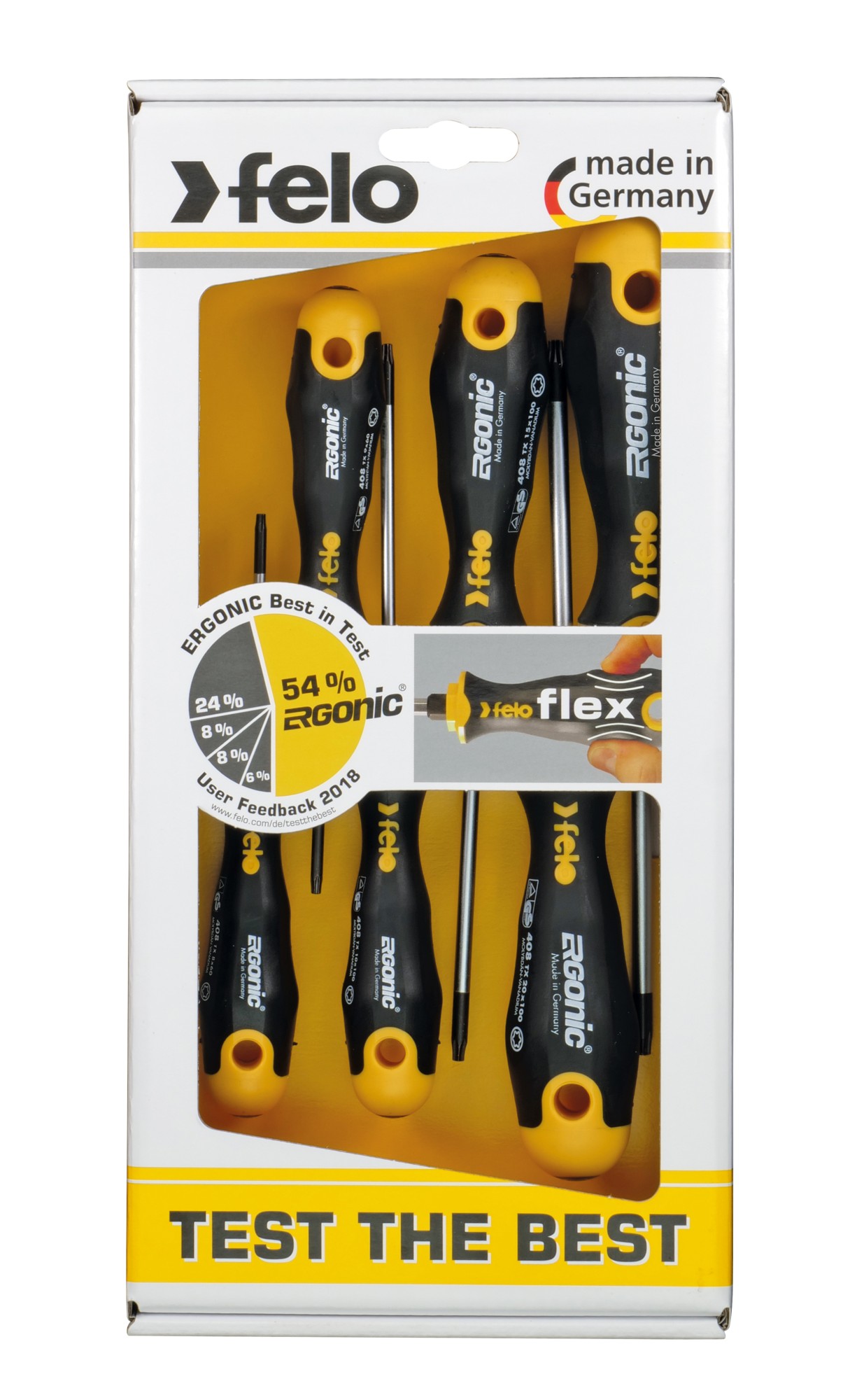 Felo Juego de destornilladores ERGONIC punta Torx 6-pcs. T 8 - T 25